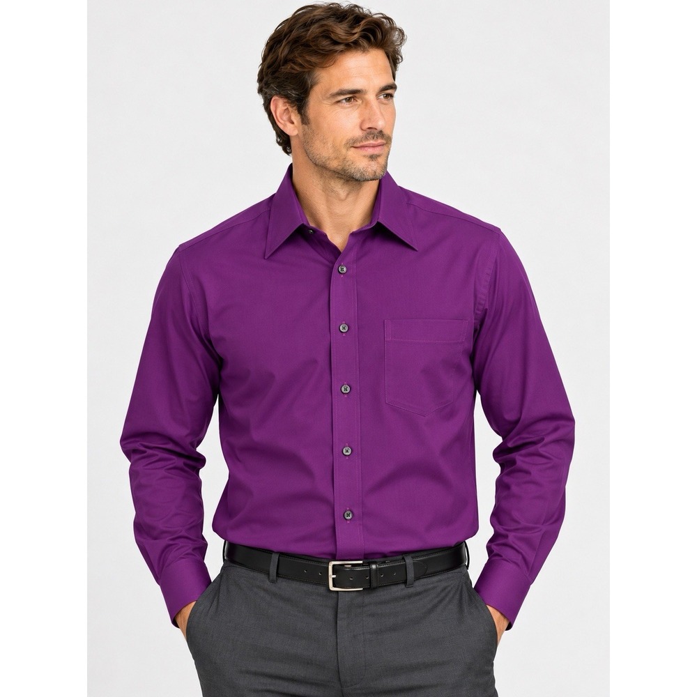 Croft & Barrow Mens Purple Dress Shirt 16.5 32/33 NWT Wrinkle Resistant Broad